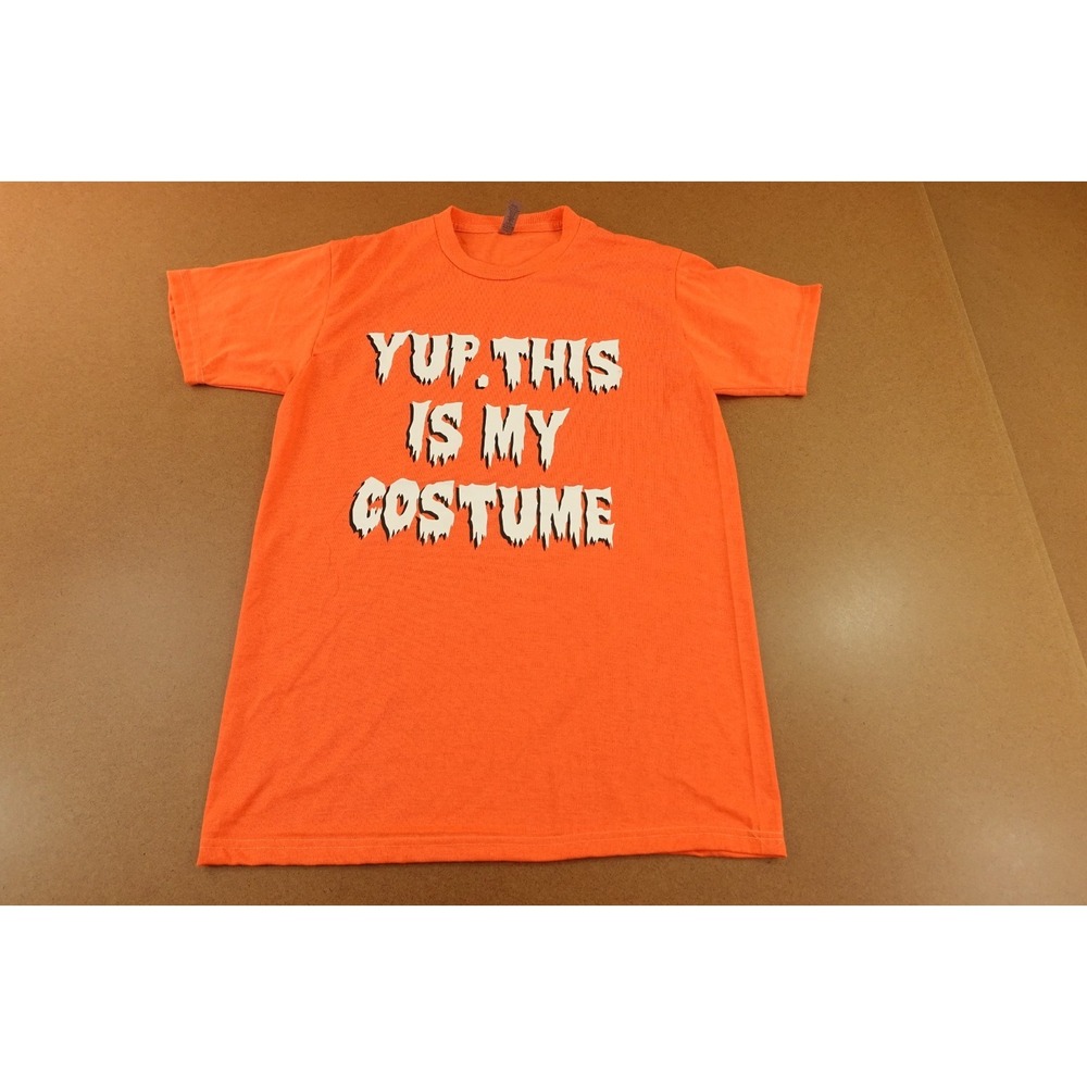 Adult Size Medium Orange Yup This Is My Costume Halloween Graphic T-Shirt New